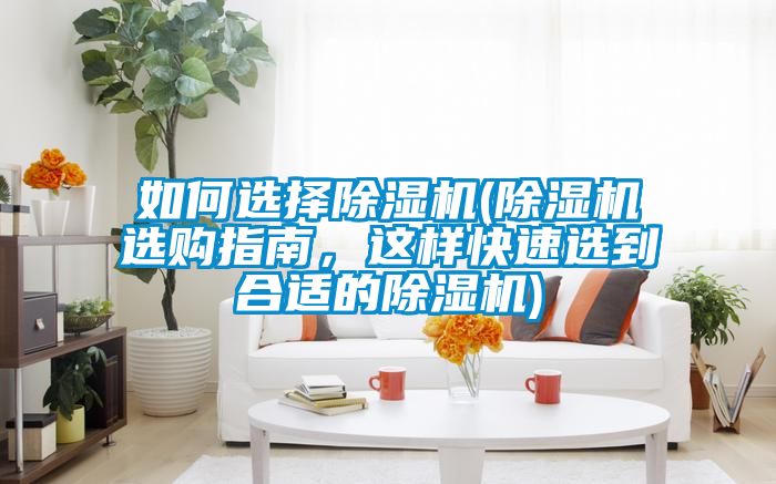如何選擇除濕機(除濕機選購指南，這樣快速選到合適的除濕機)